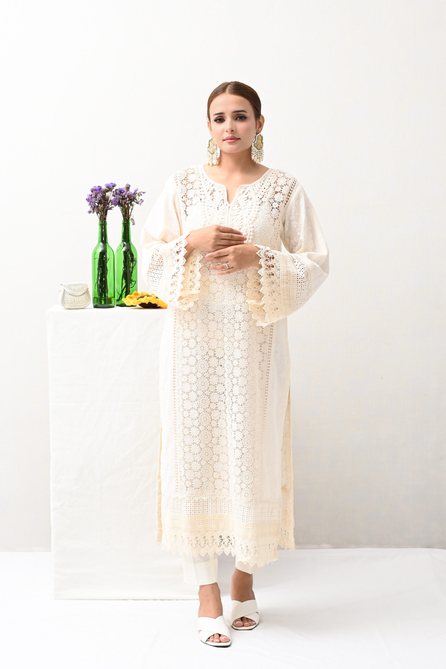Ivory Lace Kurta - Image 5