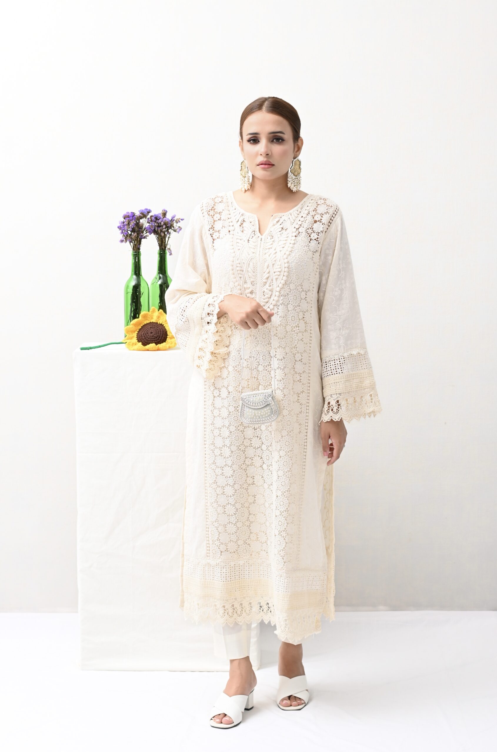 Ivory Lace Kurta - Image 7